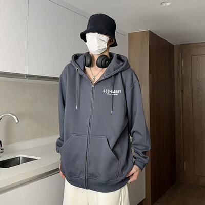 SSS-CARRY【品宣款】春秋简约SC百搭休闲开衫连帽卫衣外套LJ-0051