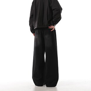 复古褶皱字母绣花百搭高街微喇牛仔裤 春秋美式 046 GD系列