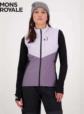 MonsRoyale中间层马甲ARETE美利奴羊毛秋冬户外滑雪保暖层女款