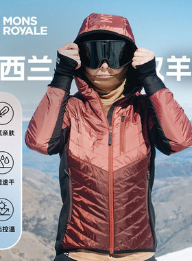 MonsRoyale滑雪外套NEVE美利奴羊毛户外徒步防风羽绒保暖层女款