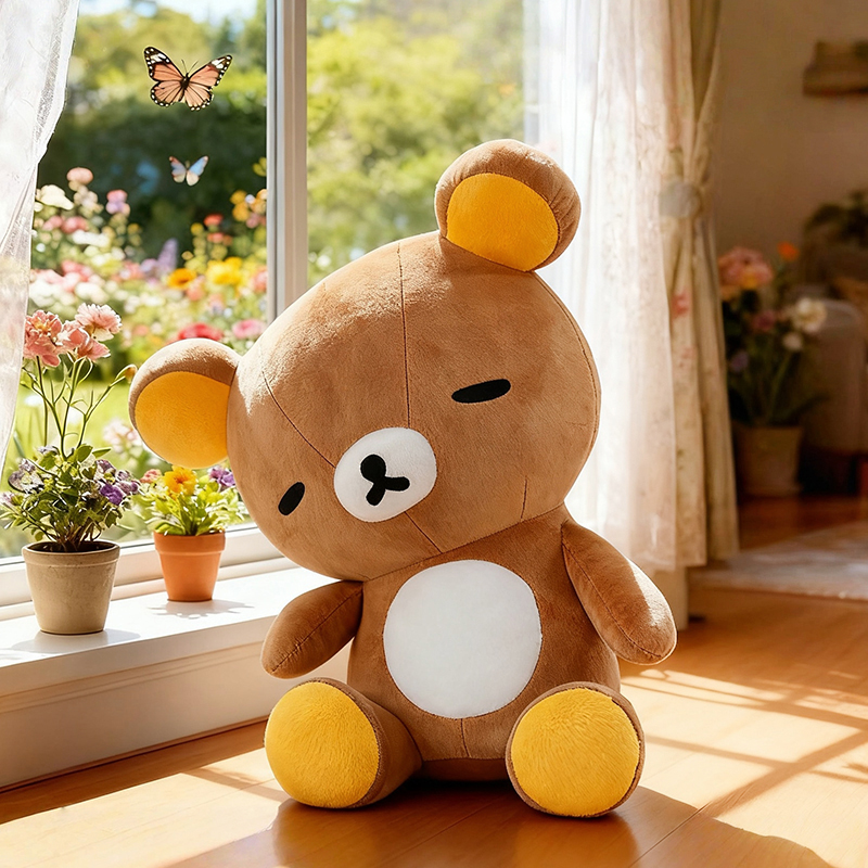 本物のぬいぐ轻松熊玩偶周边慵懒熊抱枕毛绒玩具公仔生日礼物女生