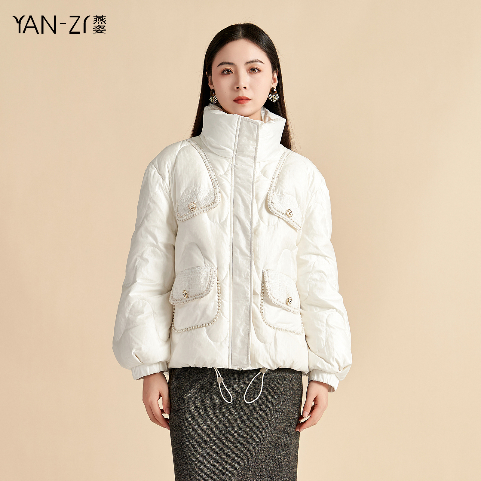 香舍黎经典保暖香风羽绒服