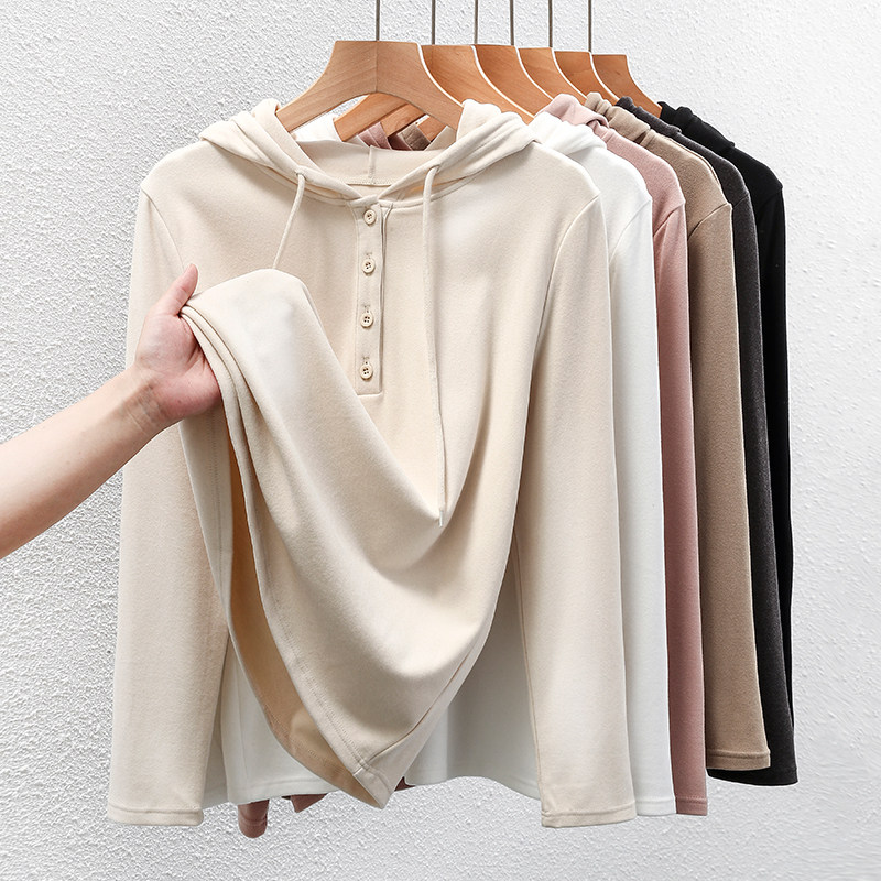 德绒打底衫女秋冬新款双面磨毛内搭加绒保暖上衣外穿连帽长袖卫衣,女装/女士精品,T恤,淘宝优惠券,粉丝福利购,淘宝优惠卷