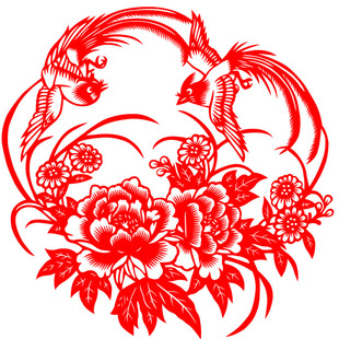 中国风蔚县彩色手工剪纸窗花 春节年画非遗工艺人物花鸟剪纸定制