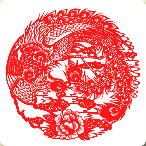 蔚县彩色手工剪纸窗花春节年画非遗工艺人物龙凤系列非遗传统文化