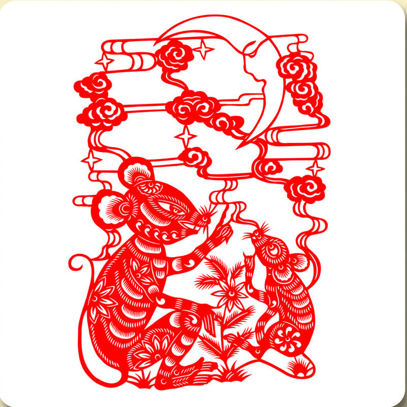 中国风蔚县彩色手工剪纸窗花 春喜字/剪纸/贴纸