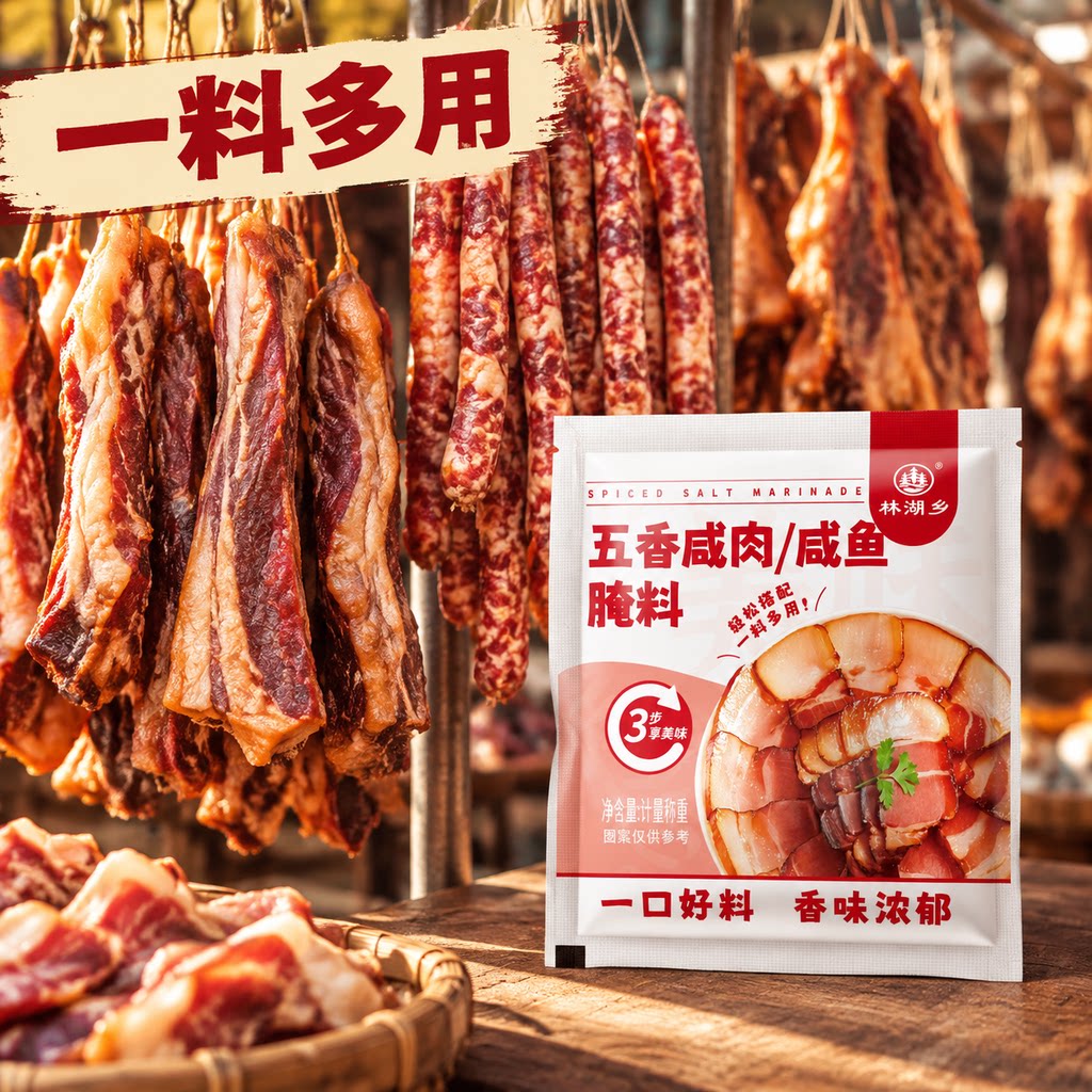 林湖乡五香咸肉腌料腌制料烤肉烤鱼咸鱼腌料腌肉调料腊鱼腊肉家用