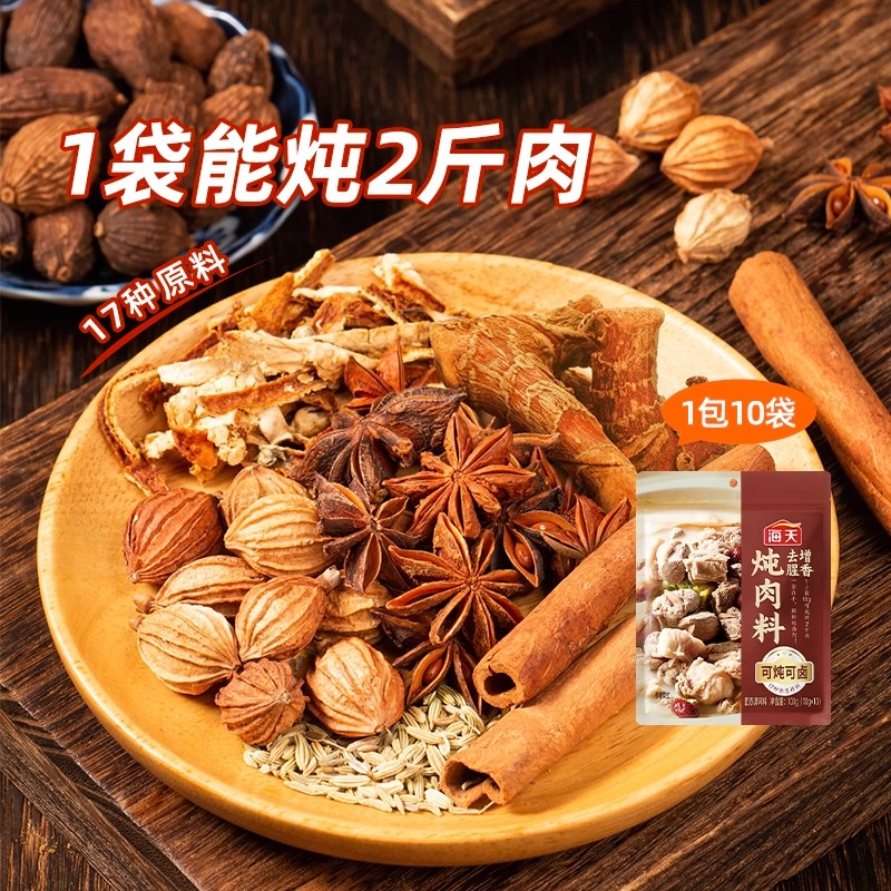 海天炖肉料100g五香卤肉包炖牛肉料包卤水酱料包家庭小包装10小袋