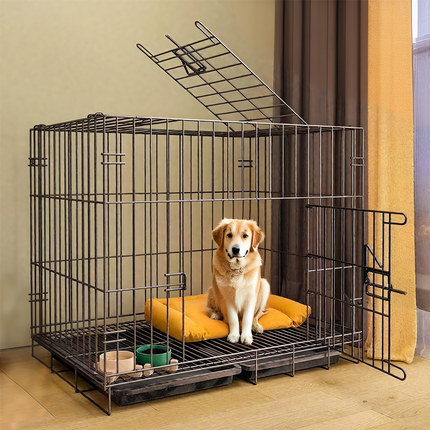 狗笼子小型犬家用室内折叠泰迪比熊中型犬带厕所分离宠物笼子狗窝