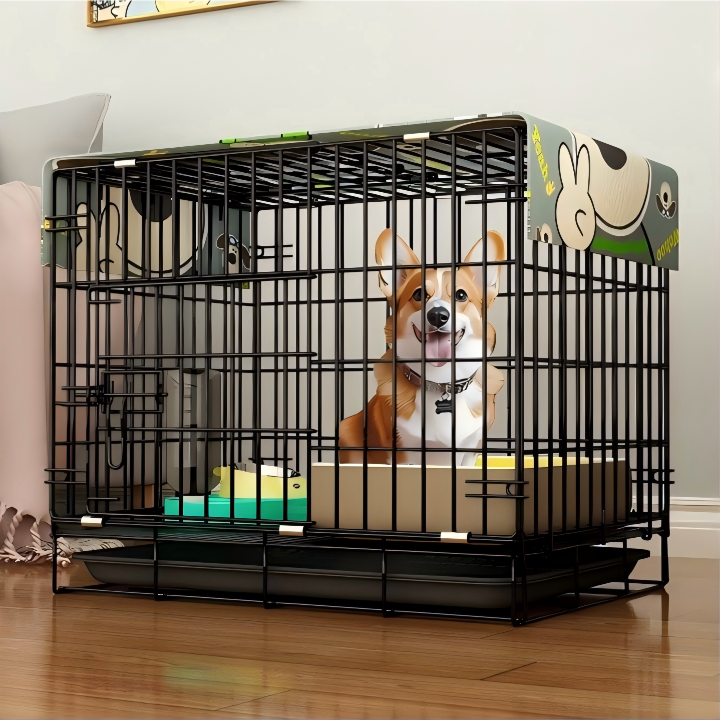 狗笼子小型犬泰迪室内猫笼带厕所中型犬柯基比熊家用大型宠物狗窝