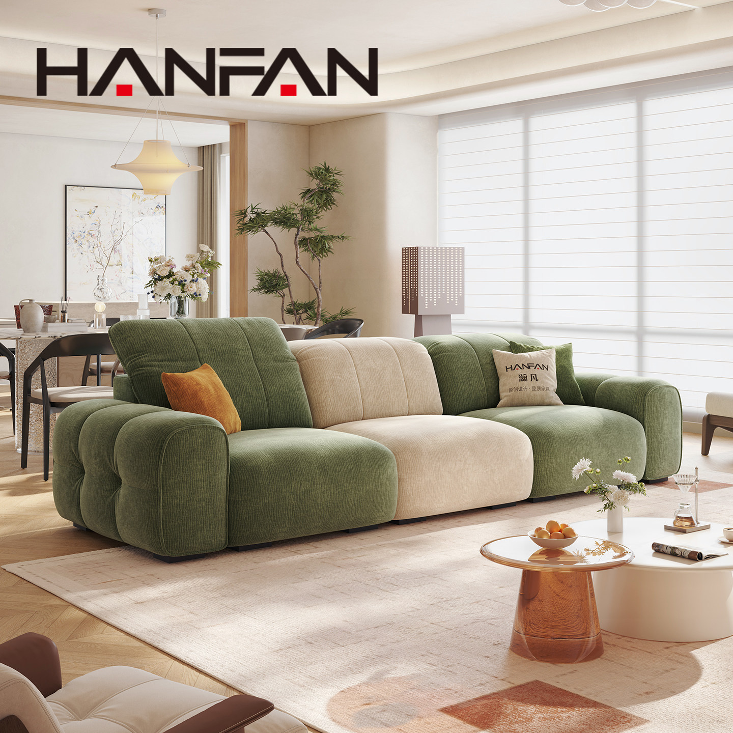 2026年新款拼色中古奶油风防猫抓客厅布艺沙发布套可拆洗雪尼尔绒