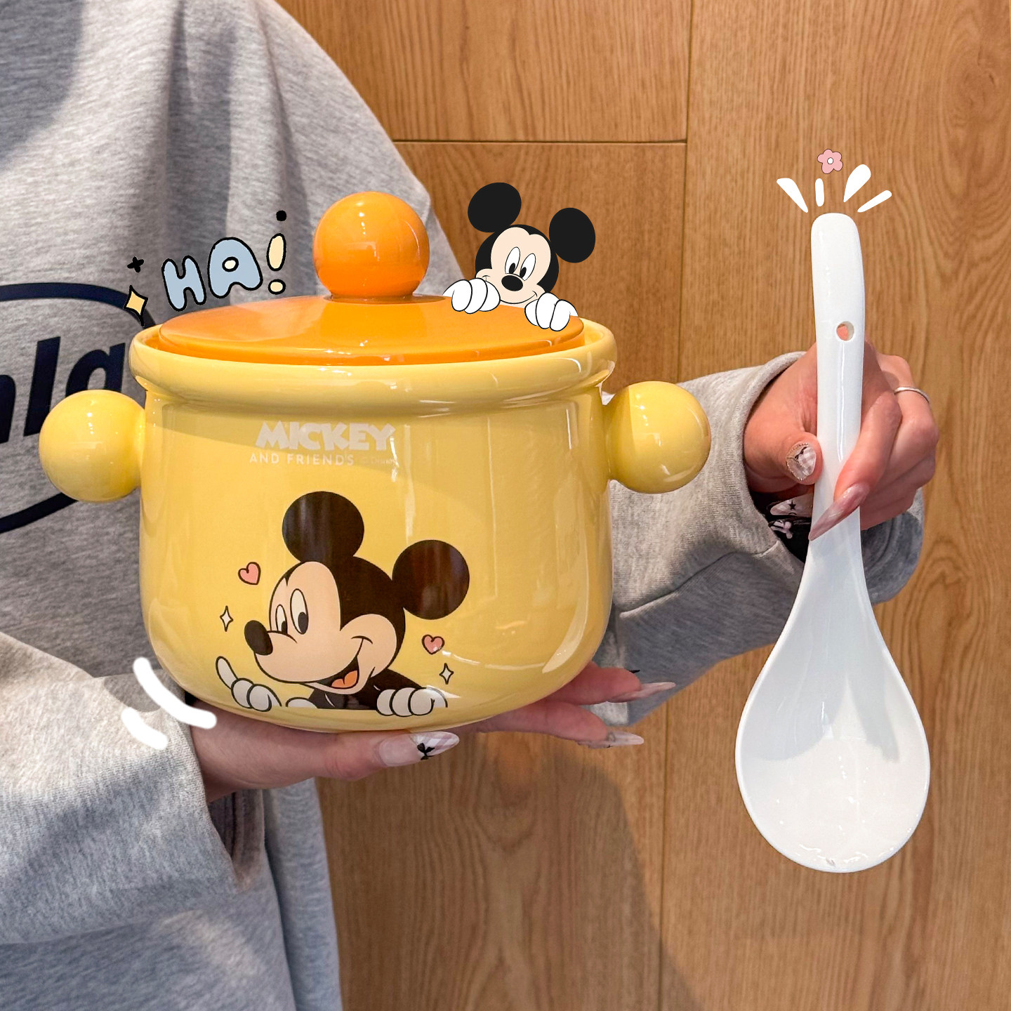 迪士尼猪油罐家用新款耐高温陶瓷厨房高颜值调味罐带勺盖辣椒油罐,厨房/烹饪用具,猪油罐,淘宝优惠券,粉丝福利购,淘宝优惠卷