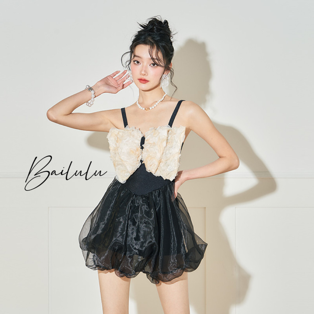 泳衣女款夏季2023新款连体显瘦遮肚性感吊带纯欲风高级感泡温泉