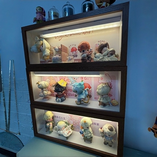 泡泡玛特dimoo星期八盲盒展示盒造景相框防尘收纳盒展示柜抽拉