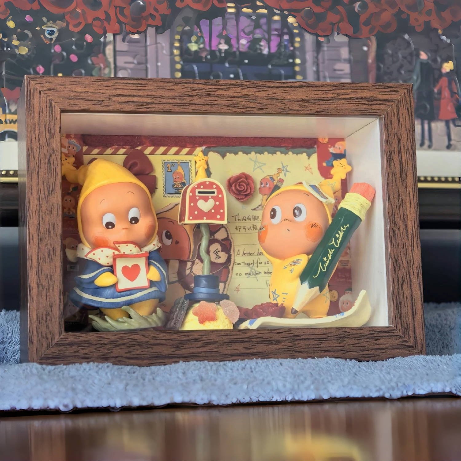 星星人盲盒相框泡泡玛特展示盒DIY立体中空相框摆台桌面装饰摆件