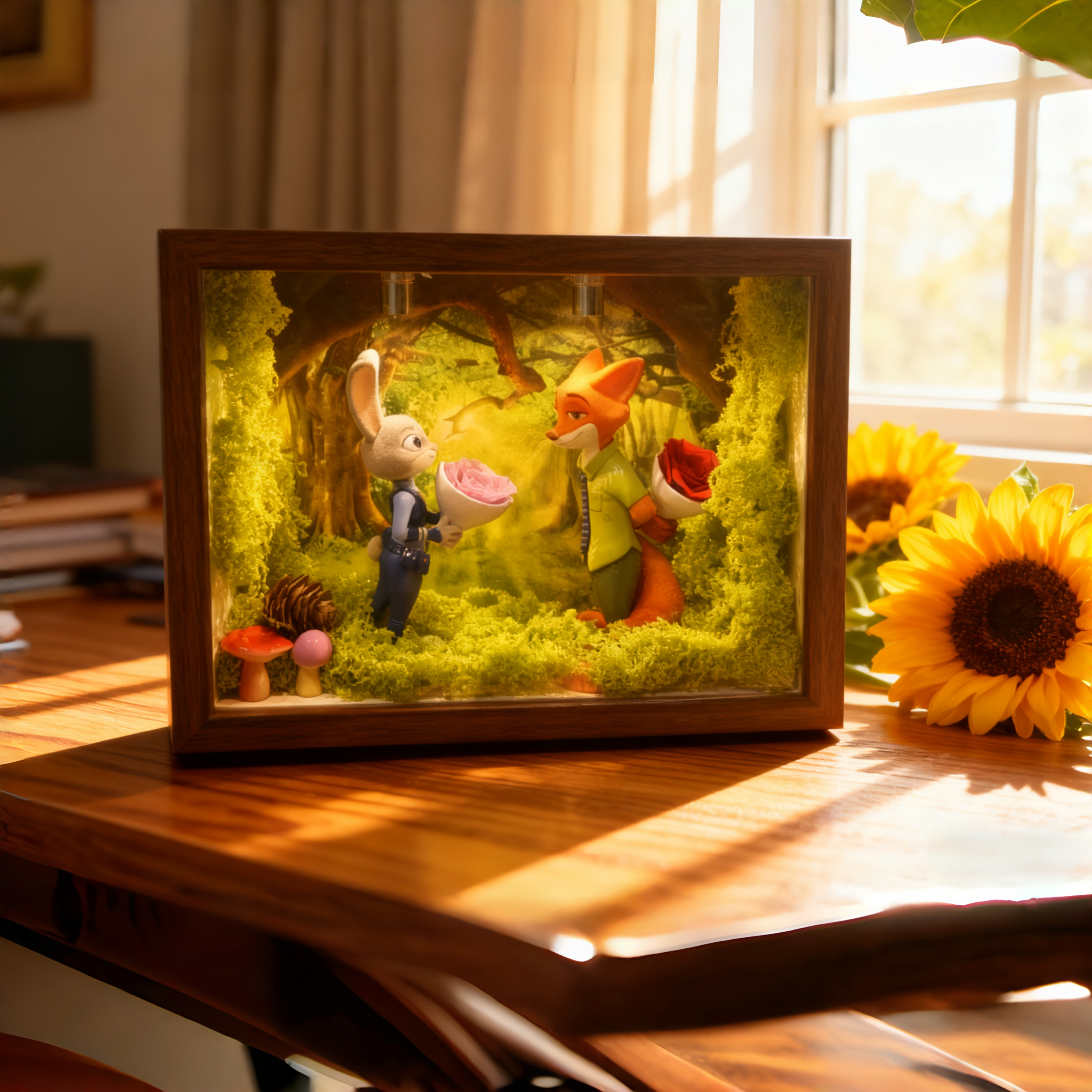 适用朱迪尼克疯狂动物城盲盒相框盲盒收纳展示相框展示架手办造景