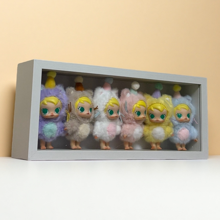 泡泡玛特Baby Molly口袋朋友系列搪胶毛绒挂件盲盒礼物相框展示盒