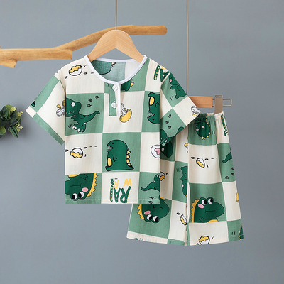 夏季儿童棉绸睡衣套装