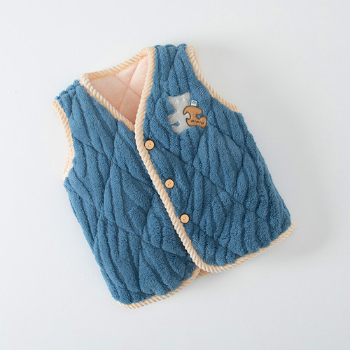 儿童马甲加绒加厚三层夹棉