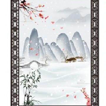 A4古风马画克笔漫画仿片镜面边镜框裱边LUX装绘饰卡纸