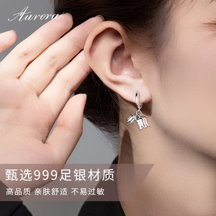 999纯银铃兰花耳环女款设计轻奢耳钉2024新款爆款气质高级感耳饰