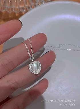 锁骨链爱心项链气质心形女