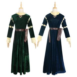 梅莉达勇敢传说连衣裙勇敢的女孩Brave梅莉达cosplay全套现货