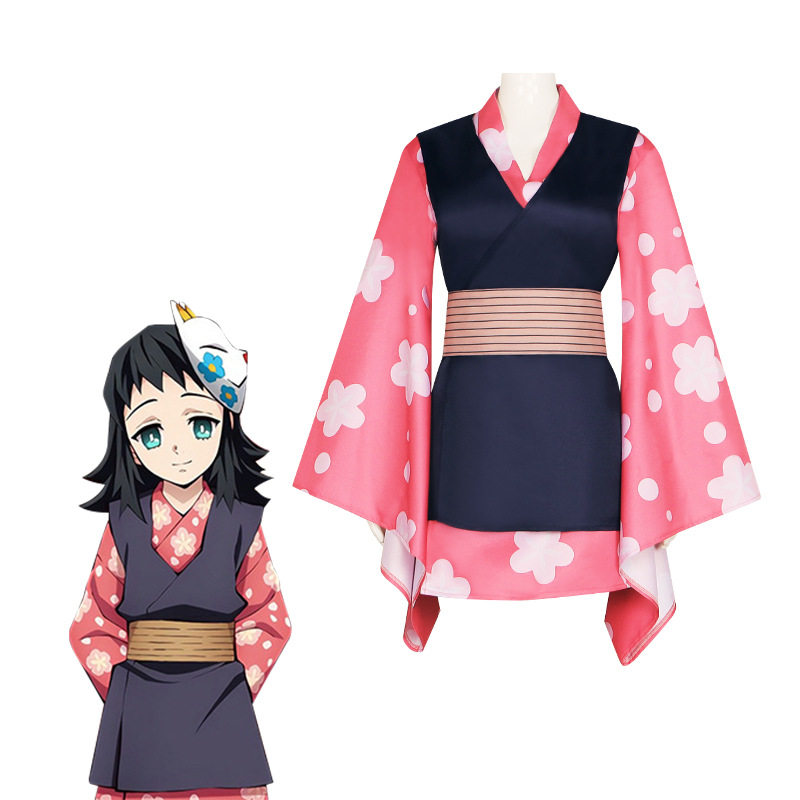 鬼灭之刃cos服炭治郎师姐靖兔真菰短和服cosplay舞台表演服