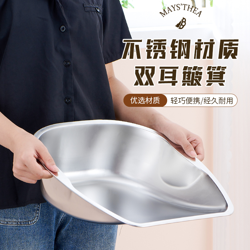不锈钢带耳簸箕农用铲仓库畚箕