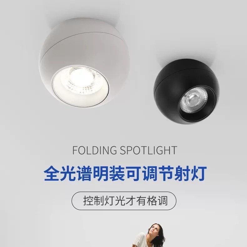 北欧创意可调角度客厅明装射灯图片