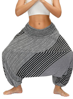 High waist wide leg bloomer yoga pants高腰阔腿灯笼瑜伽裤女士