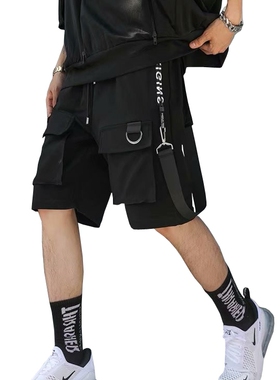 Plain and simple men's loose overalls shorts简约宽松工装短裤