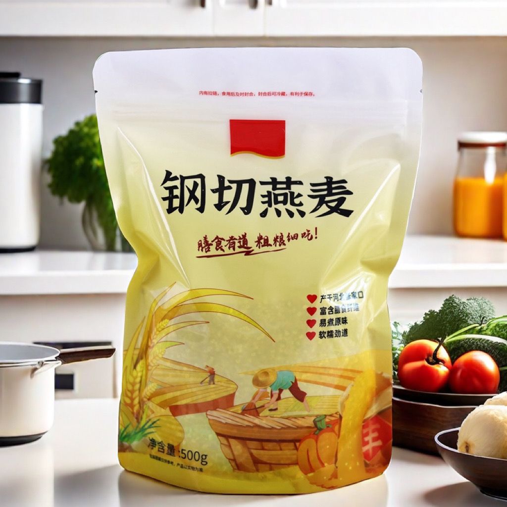 钢切燕麦粒500克袋装轻食餐快煮软糯Q弹清香低gi代餐主健身燕麦