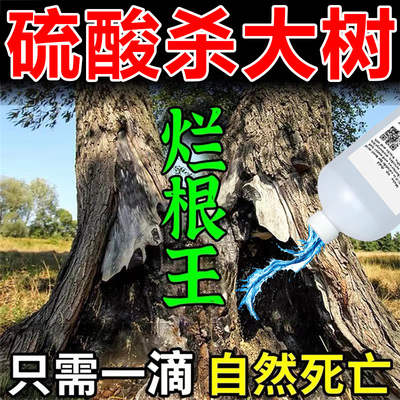 硫酸原液高浓度杀大树烂根药强力除树剂一浇死枯树不返青腐烂树根