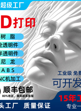 3D打印模型定制代加工零件塑料手办白色树脂手板abs金属人偶学生