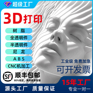 3D打印模型定制代加工零件塑料手办白色树脂手板abs金属人偶学生