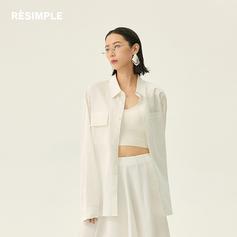 RESIMPLE简单点衬衫男基础款宽松百搭外套女春季新款上衣25年0588