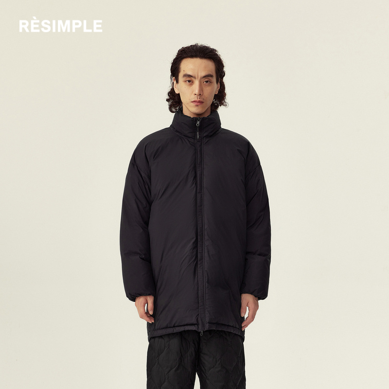 RESIMPLE简单点羽绒服男中长款立领保暖白鸭绒厚款外套冬季1163
