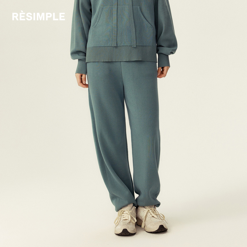 RESIMPLE简单点针织长裤女宽松基础款长裤高级感休闲裤0974女装