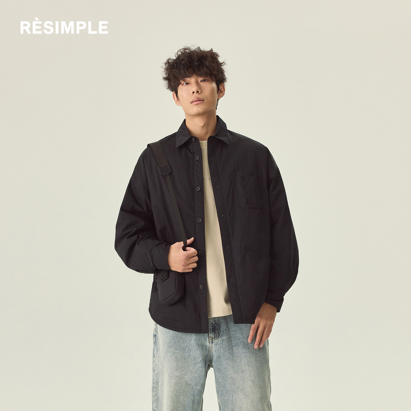 RESIMPLE简单点羽绒服男士基础款宽松翻领外套女潮牌上衣冬季1219