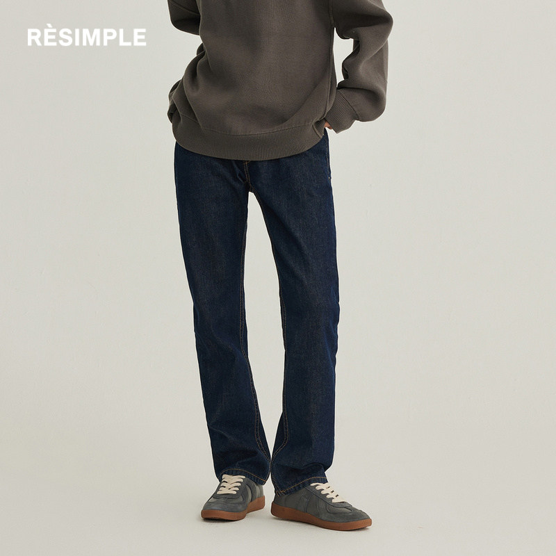 RESIMPLE简单点牛仔裤男高级感潮牌百搭复古长裤休闲裤女1476