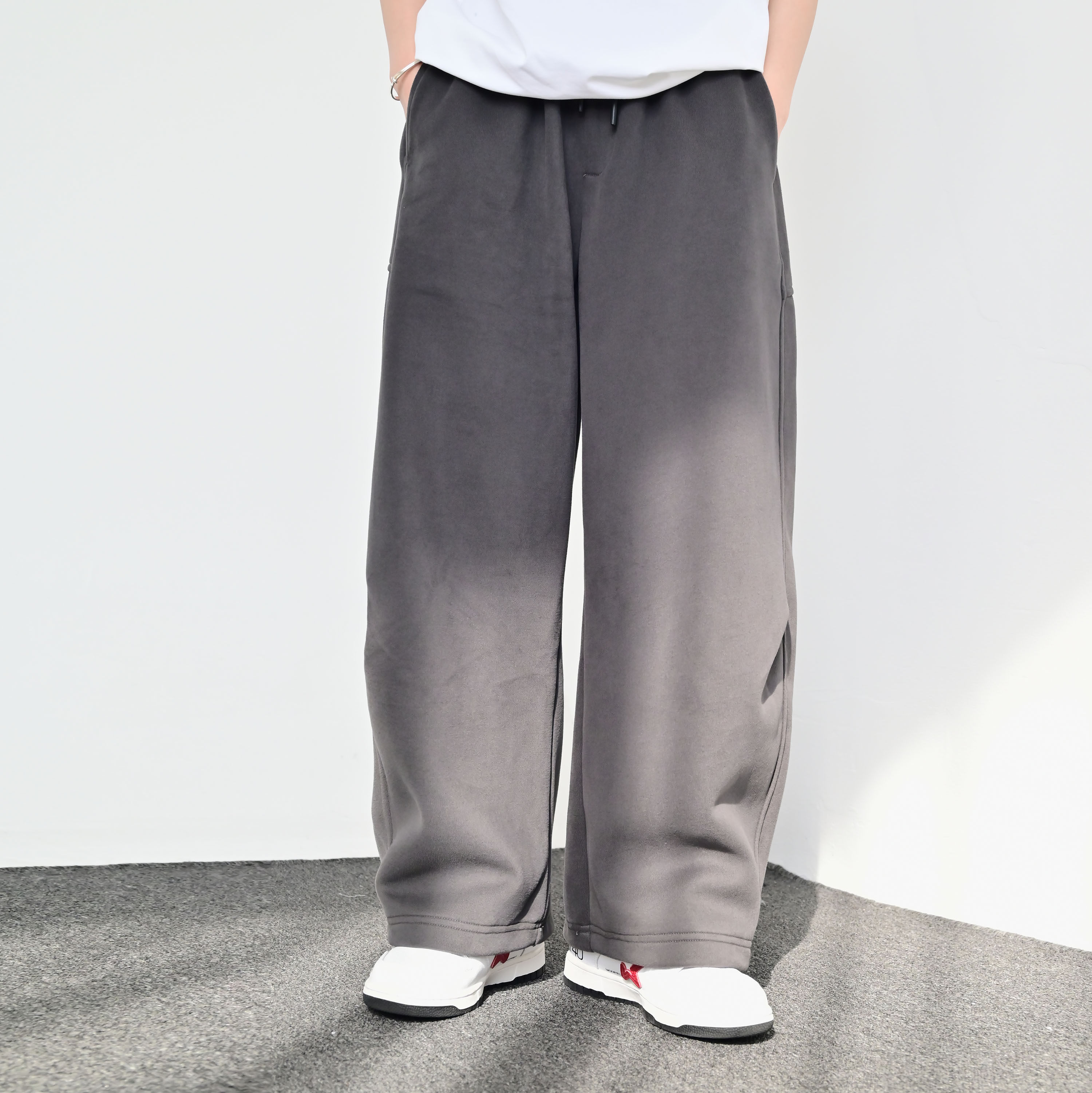 ZCBEAR美式复古纯色弯刀卫裤男女潮牌宽松休闲百搭抗皱阔腿裤长裤,男装,卫裤,淘宝优惠券,粉丝福利购,淘宝优惠卷