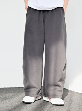 ZCBEAR美式复古纯色弯刀卫裤男女潮牌宽松休闲百搭抗皱阔腿裤长裤