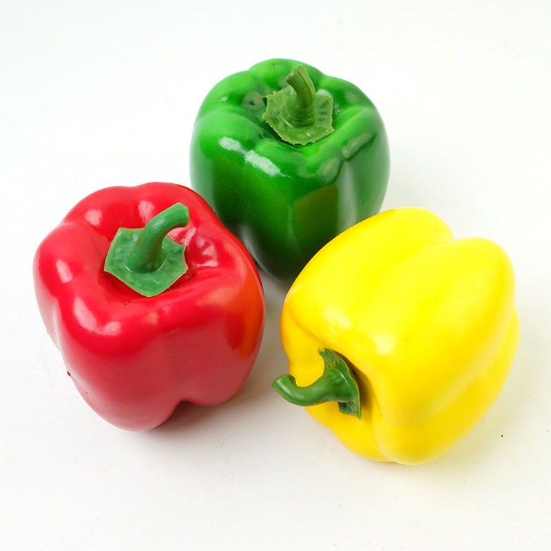 假菜椒模型仿真蔬菜泡沫仿真红青黄菜椒模型道具仿真灯笼椒