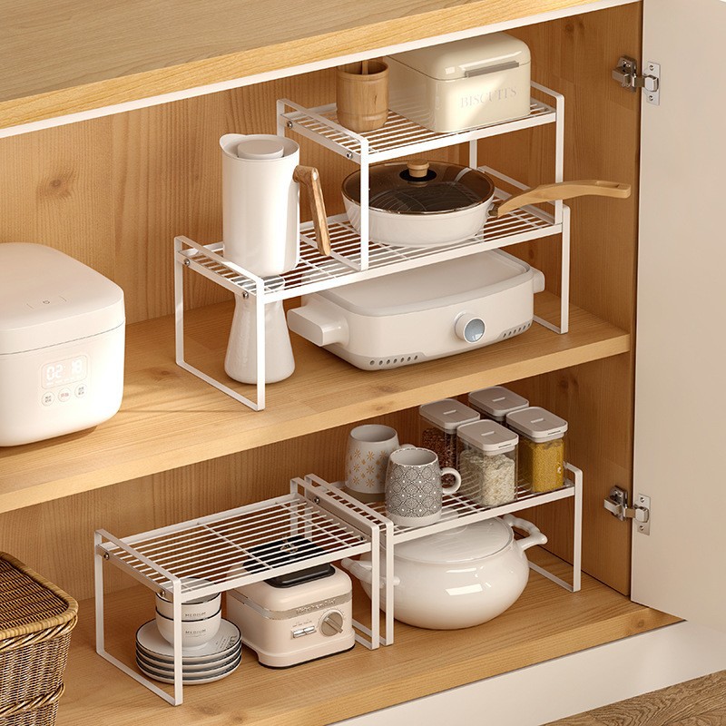 厨房铁艺分层置物厨房好物架洗水槽橱柜分隔整理架日式叠加双层桌