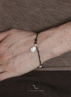 Z-WINDSTORM 有序编织纯银手链 原创小众设计水晶串珠 空间的温度