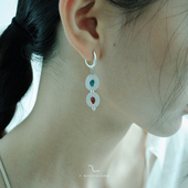 WINDSTORM 白水玛瑙彩宝耳环原创冷门小众设计串珠耳饰新年礼物