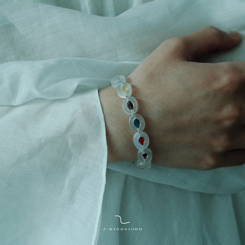 【人气推荐】白水玛瑙串珠手链