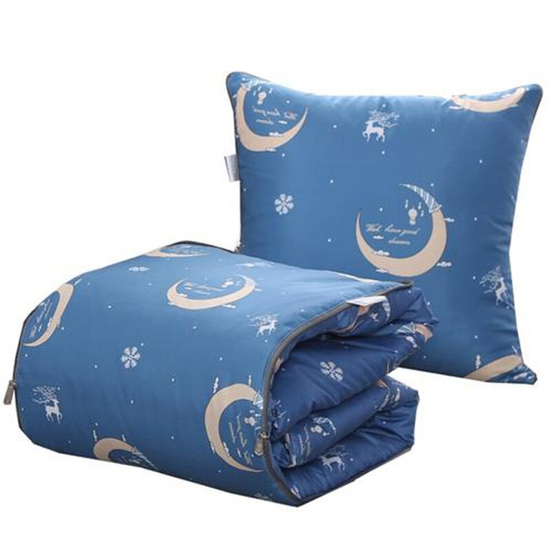 车载旅行抱枕被子二合一车内两用折e叠枕头被车用可爱毛毯空调被