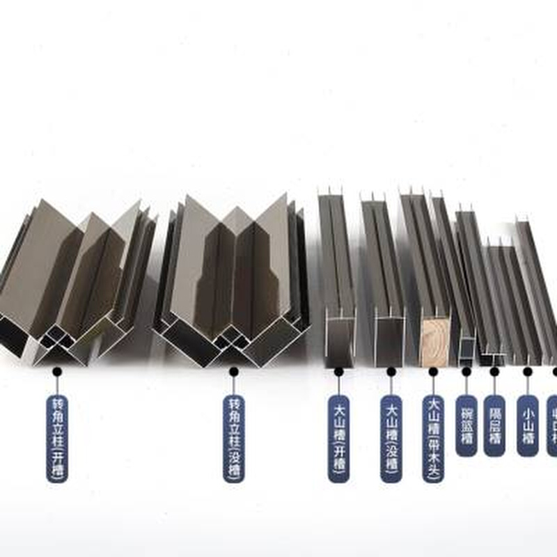 铝合金槽灶台用香槟色双槽管砖夹瓷砖橱柜大山字槽框架立柱铝卡槽